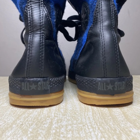 Converse All Star -Men’s Size 10.5-Plaid High Top Woolrich Sneakers -Black/Blue - Picture 14 of 16